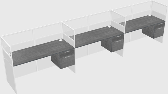 Shared rectangular cubicle