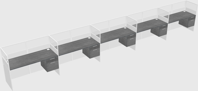 Shared rectangular cubicle