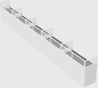 Shared rectangular cubicle