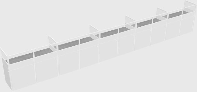Shared rectangular cubicle