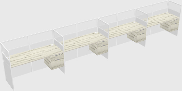 Shared rectangular cubicle