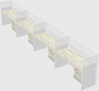 Shared rectangular cubicle