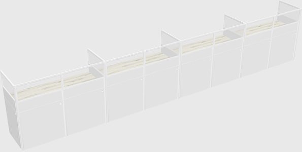 Shared rectangular cubicle