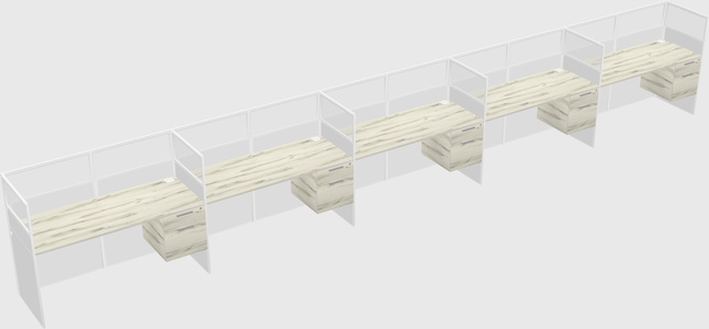 Shared rectangular cubicle