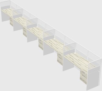 Shared rectangular cubicle