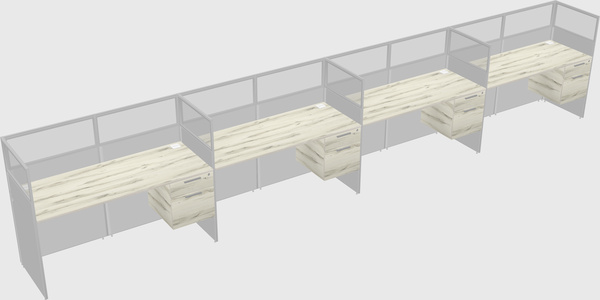 Shared rectangular cubicle