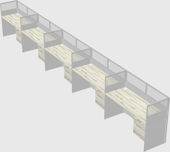 Shared rectangular cubicle