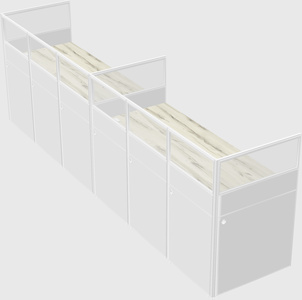 Shared rectangular cubicle