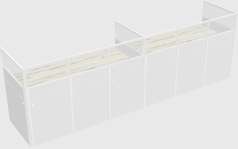 Shared rectangular cubicle