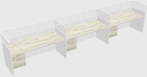 Shared rectangular cubicle