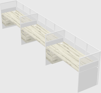 Shared rectangular cubicle