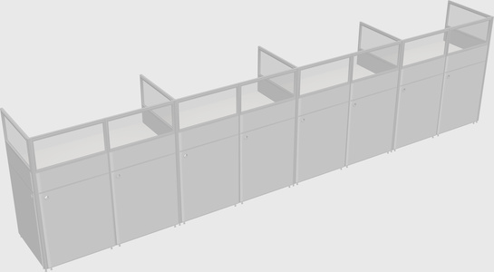 Shared rectangular cubicle