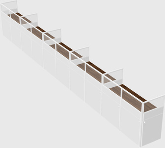 Shared rectangular cubicle