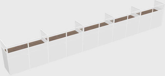 Shared rectangular cubicle