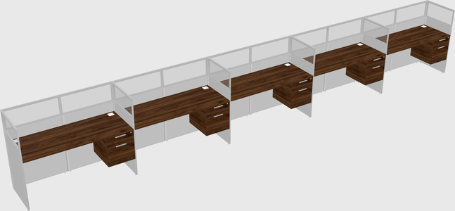 Shared rectangular cubicle