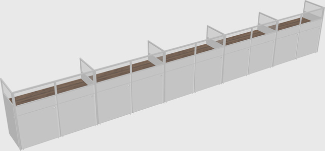 Shared rectangular cubicle