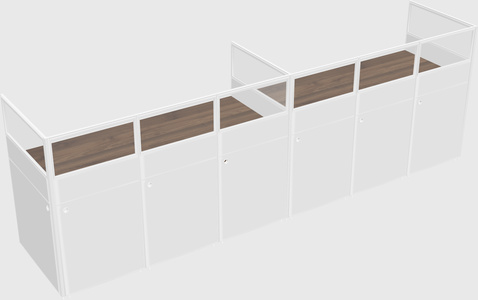 Shared rectangular cubicle
