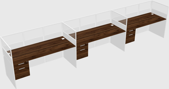 Shared rectangular cubicle