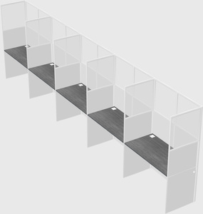 Shared rectangular cubicle