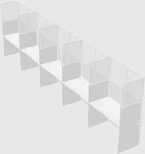 Shared rectangular cubicle