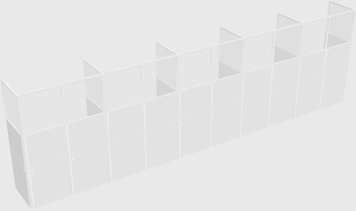 Shared rectangular cubicle