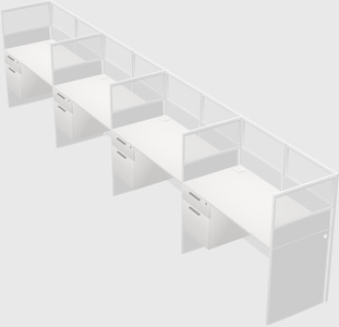 Shared rectangular cubicle