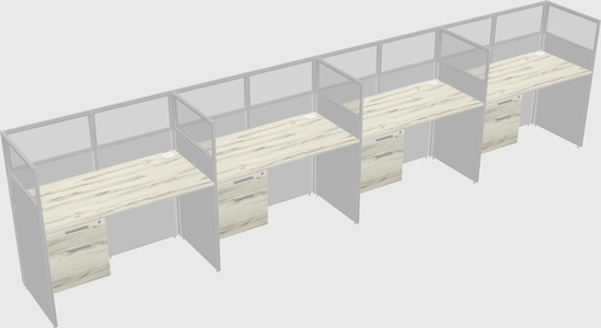 Shared rectangular cubicle