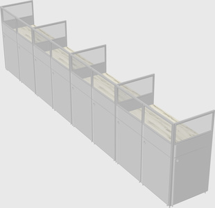 Shared rectangular cubicle