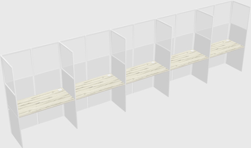 Shared rectangular cubicle