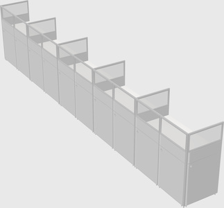 Shared rectangular cubicle