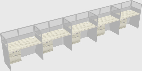 Shared rectangular cubicle