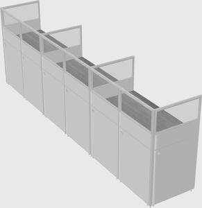 Shared rectangular cubicle