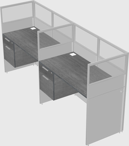 Shared rectangular cubicle
