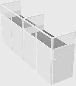 Shared rectangular cubicle