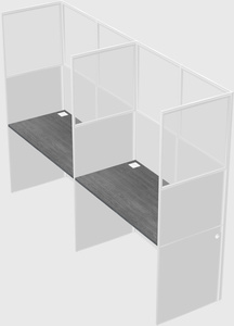 Shared rectangular cubicle
