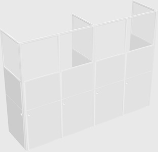 Shared rectangular cubicle