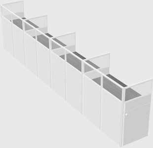 Shared rectangular cubicle