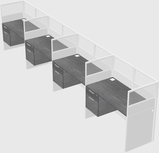 Shared rectangular cubicle