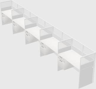 Shared rectangular cubicle