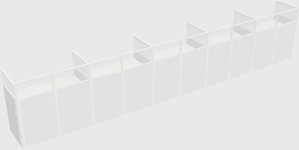 Shared rectangular cubicle