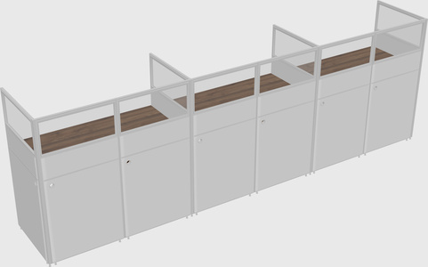 Shared rectangular cubicle