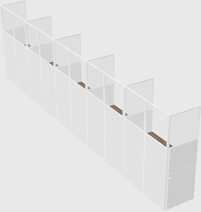 Shared rectangular cubicle
