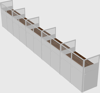 Shared rectangular cubicle