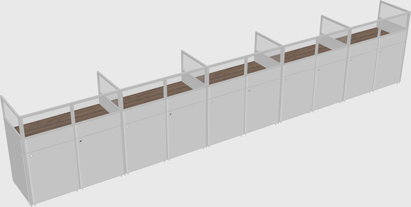 Shared rectangular cubicle