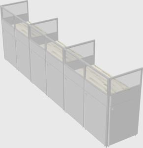 Shared rectangular cubicle