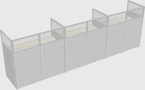 Shared rectangular cubicle