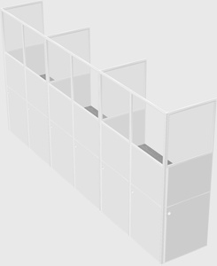 Shared rectangular cubicle