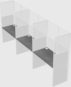 Shared rectangular cubicle