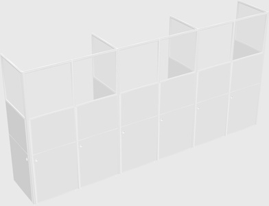 Shared rectangular cubicle