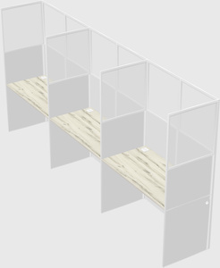 Shared rectangular cubicle